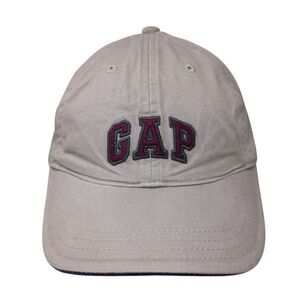 Gap Slideback Hat Brown S/M Embroidered Spell Out Adjustable 6 Panel